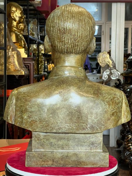 Tượng Bác Hồ bằng đồng patina vân hỏa biến độc bản cao 48