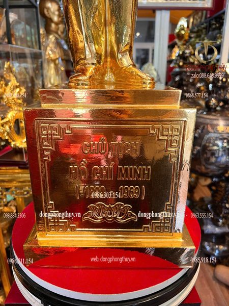 Tượng Bác Hồ 90cm dát vàng 24k