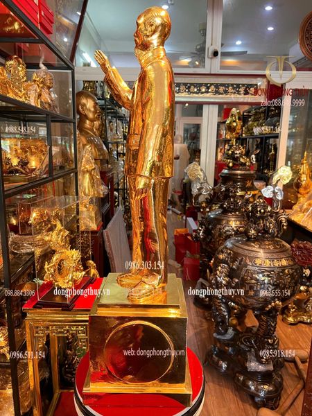 Tượng Bác Hồ 90cm dát vàng 24k
