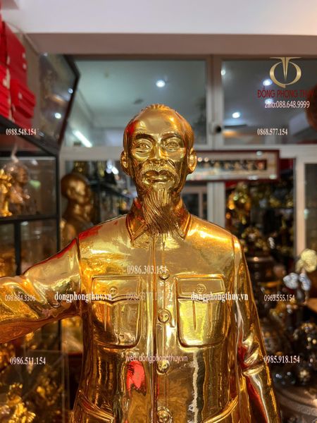 Tượng Bác Hồ 90cm dát vàng 24k