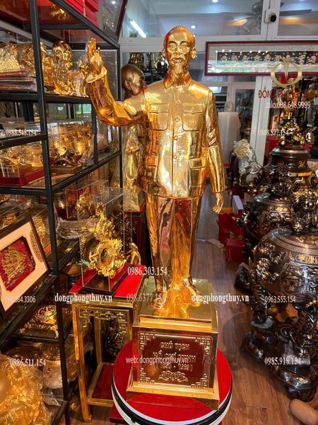 Tượng Bác Hồ 90cm dát vàng 24k