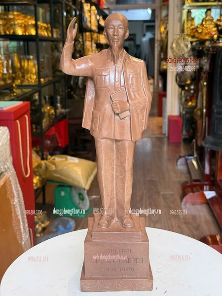 Tượng Bác Hồ bằng đồng patina vân hỏa biến Cao 40 nặng 3kg