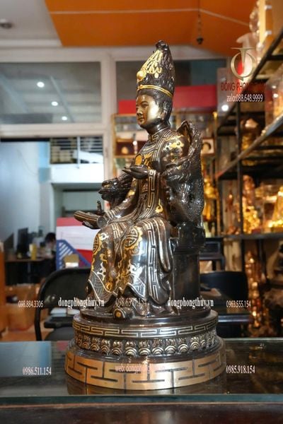 Tượng Cửu Mẫu Trùng Thiên bằng đồng khảm tam khí