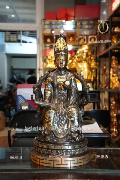Tượng Cửu Mẫu Trùng Thiên bằng đồng khảm tam khí