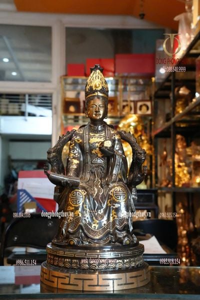 Tượng Cửu Mẫu Trùng Thiên bằng đồng khảm tam khí