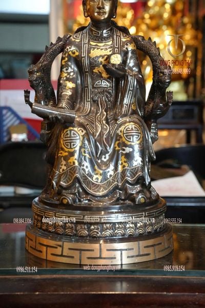Tượng Cửu Mẫu Trùng Thiên bằng đồng khảm tam khí