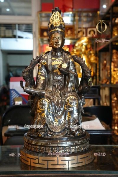 Tượng Cửu Mẫu Trùng Thiên bằng đồng khảm tam khí