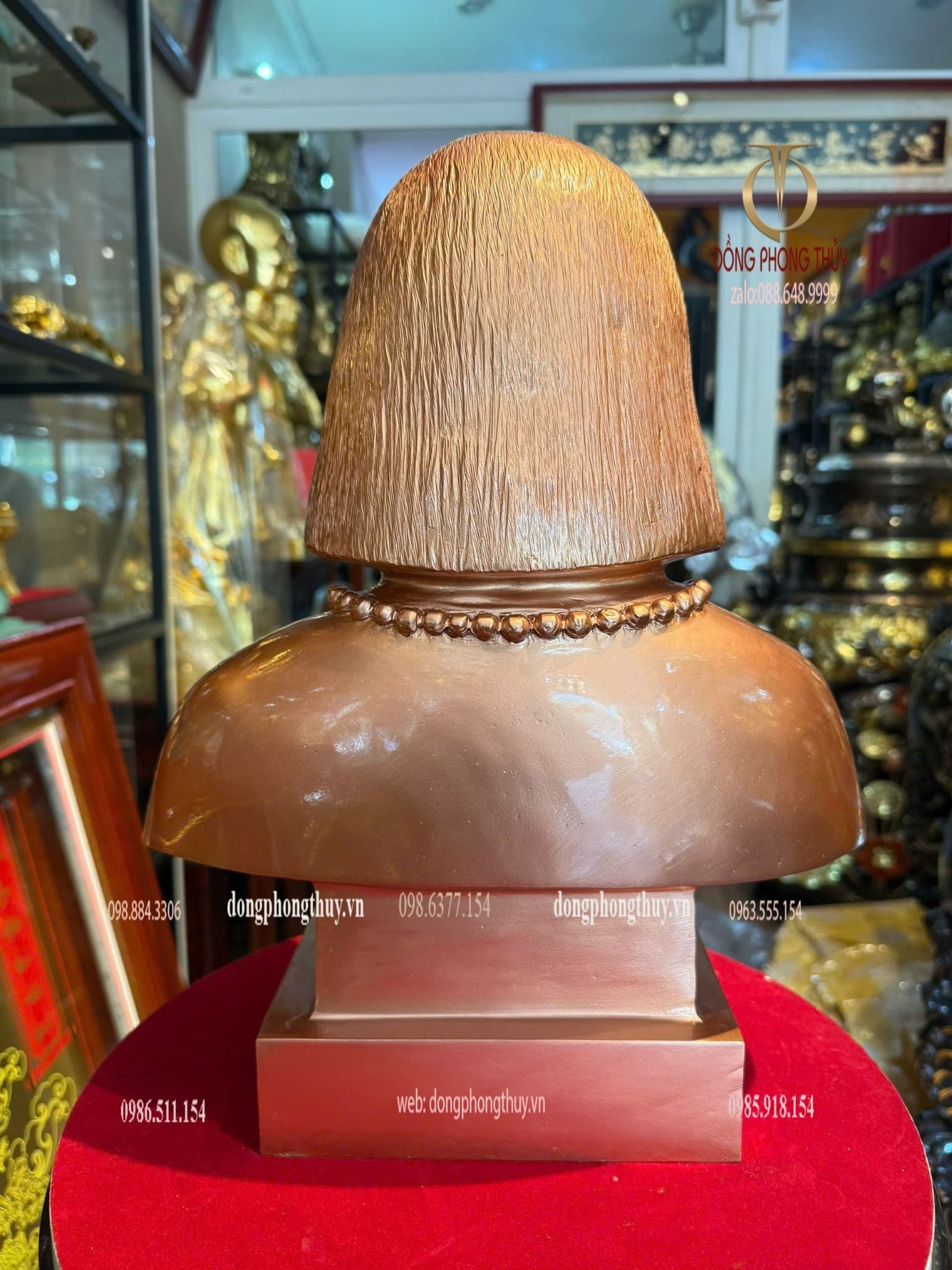 Đúc tượng chân dung truyền thần 38cm bằng đồng đỏ