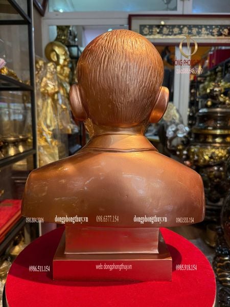 Đúc tượng chân dung truyền thần 38cm bằng đồng đỏ