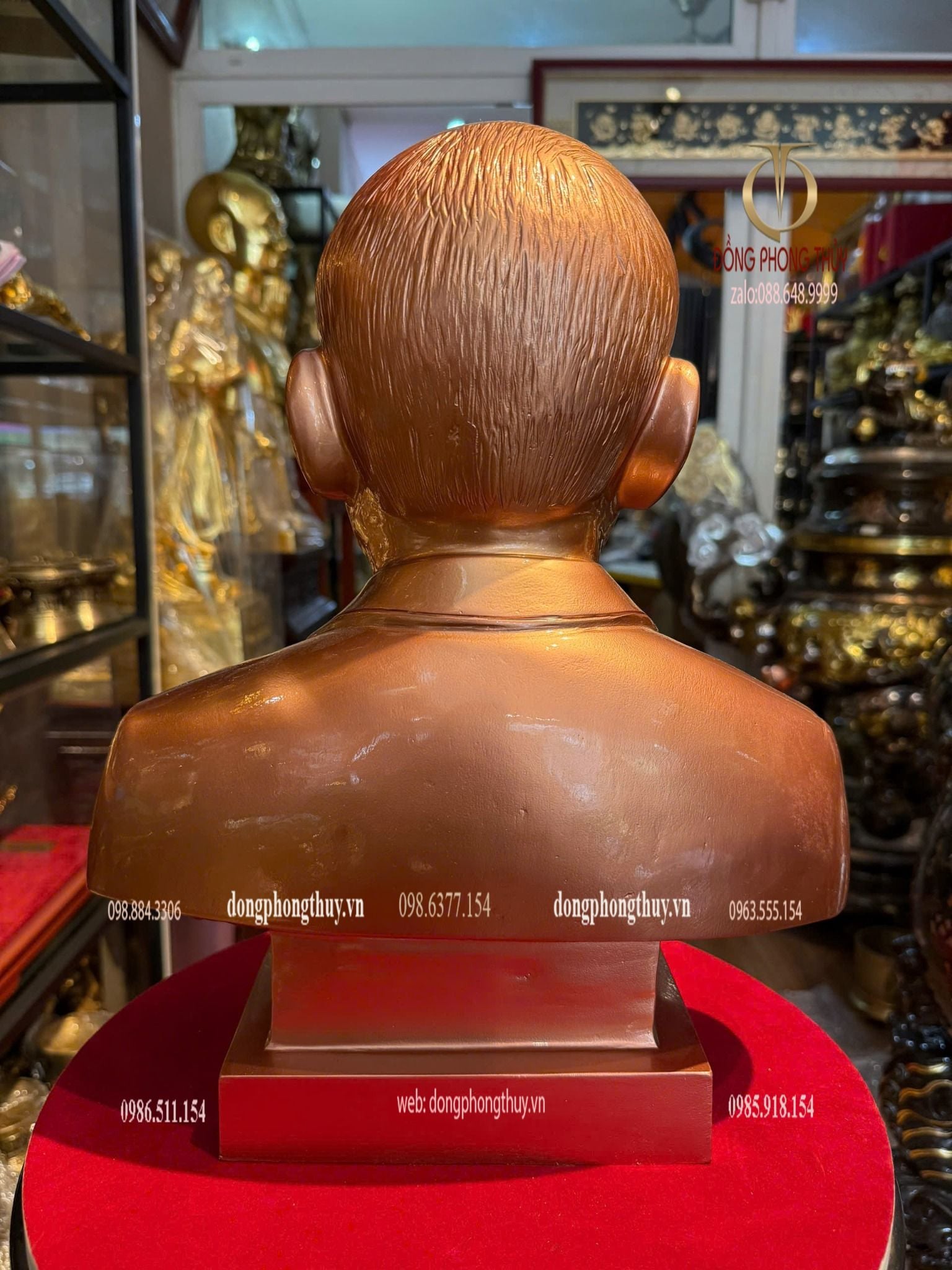 Đúc tượng chân dung truyền thần 38cm bằng đồng đỏ