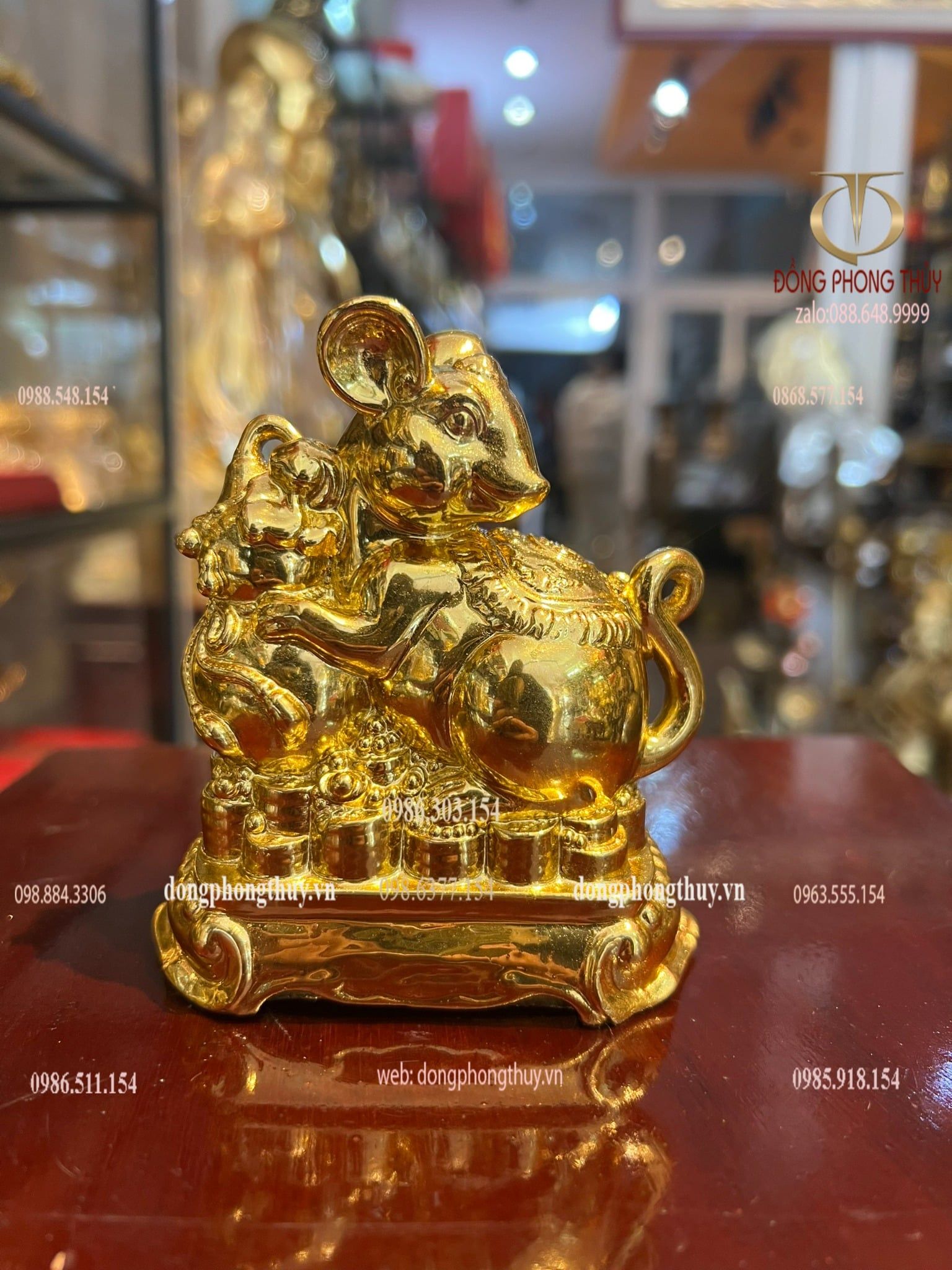 Tượng chuột dát vàng nano