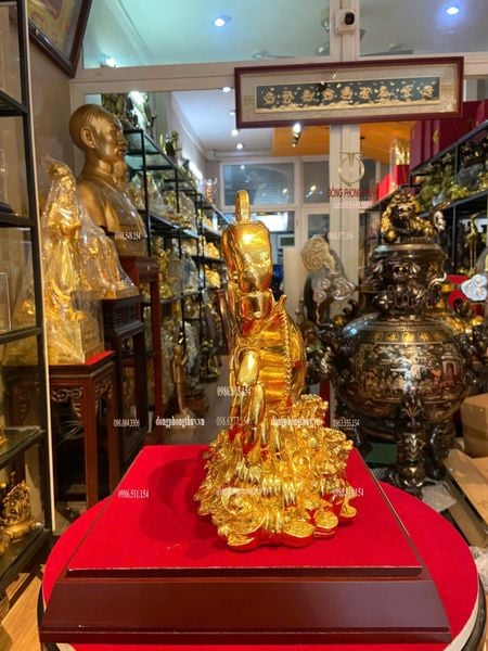 Tượng cua bằng đồng dát vàng 24k