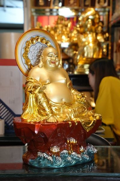 Tượng Di Lặc bằng đồng Dát Vàng 24K