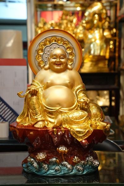 Tượng Di Lặc bằng đồng Dát Vàng 24K