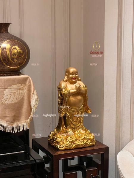 Tượng Di Lặc bằng đồng dát vàng