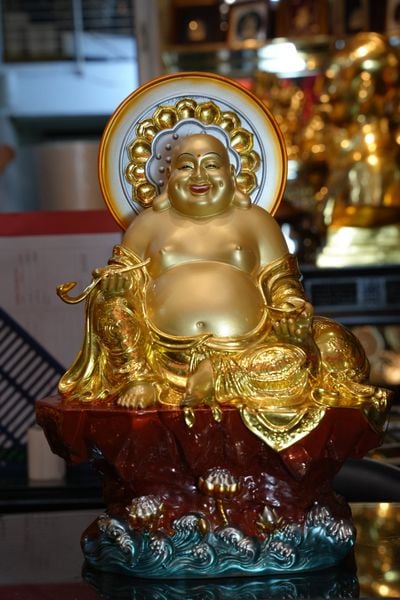 Tượng Di Lặc bằng đồng Dát Vàng 24K