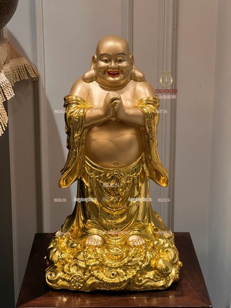 Tượng Di Lặc bằng đồng dát vàng