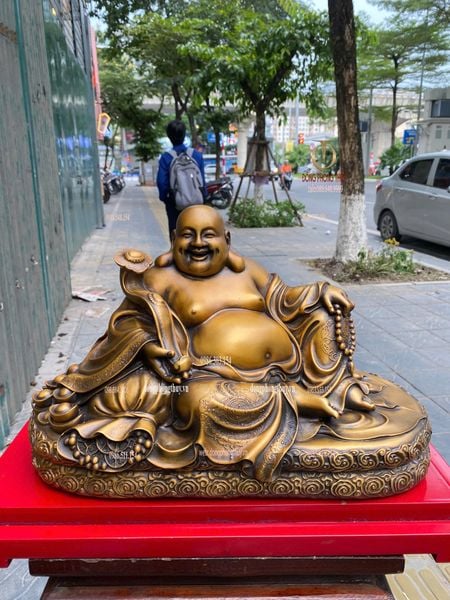 Tượng phật di lặc ngang 37 cao 24,5 sâu 18 nặng 9.5 kg