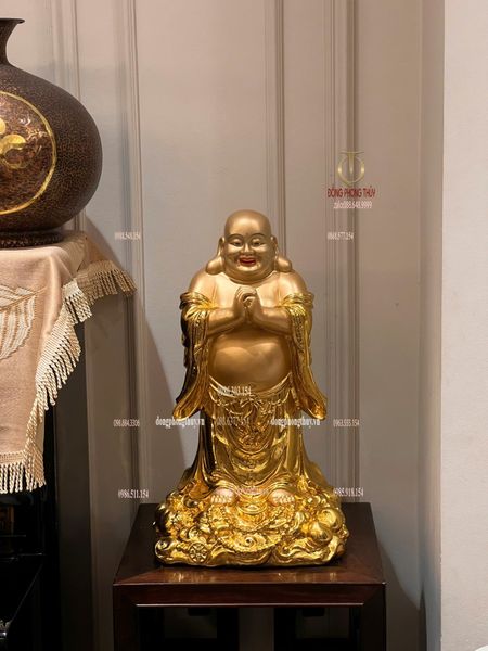 Tượng Di Lặc bằng đồng dát vàng