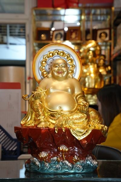 Tượng Di Lặc bằng đồng Dát Vàng 24K