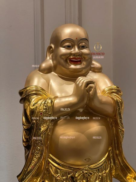 Tượng Di Lặc bằng đồng dát vàng