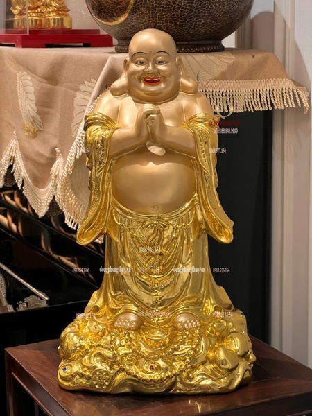 Tượng Di Lặc bằng đồng dát vàng