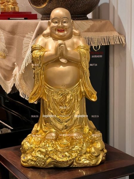 Tượng Di Lặc bằng đồng dát vàng