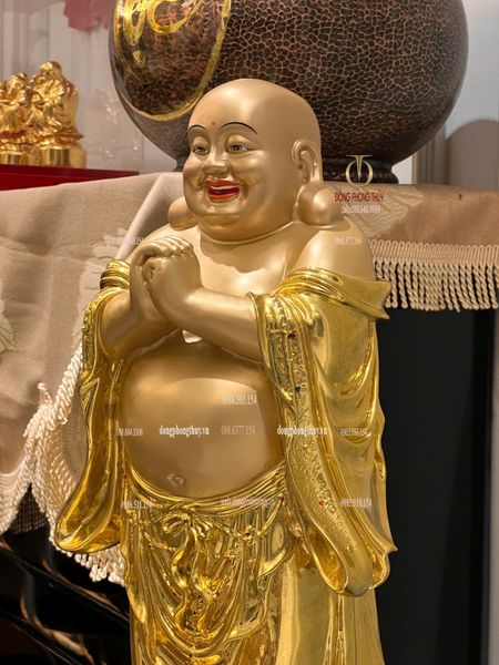 Tượng Di Lặc bằng đồng dát vàng