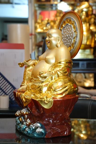 Tượng Di Lặc bằng đồng Dát Vàng 24K