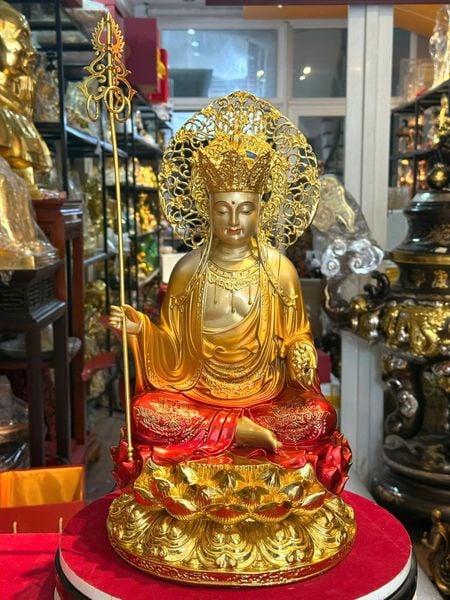 Tượng địa tạng vương bồ tát bằng đồng cao 45cm