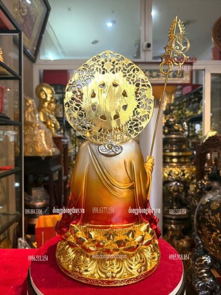 Tượng địa tạng vương bồ tát bằng đồng cao 45cm