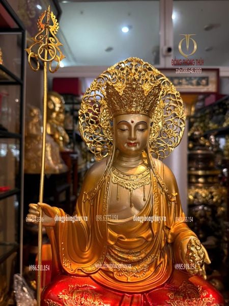Tượng địa tạng vương bồ tát bằng đồng cao 45cm