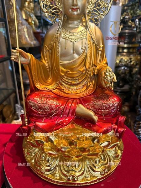 Tượng địa tạng vương bồ tát bằng đồng cao 45cm