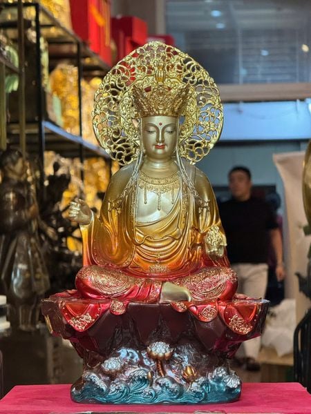 Tượng phật Địa Tạng Vương Bồ Tát bằng đồng màu sắc độc quyền chỉ có tại Phật Gia Quỳnh Trang