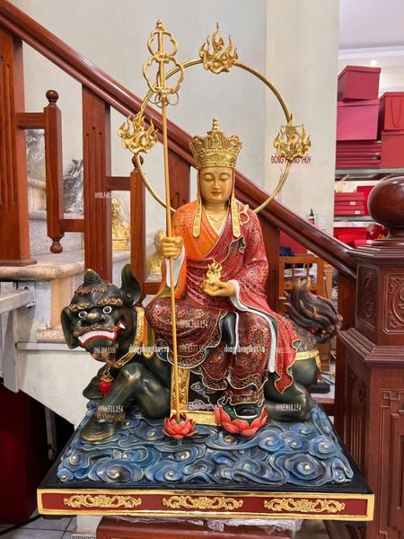 Tượng Địa Tạng Vương bằng đồng vẽ gấm