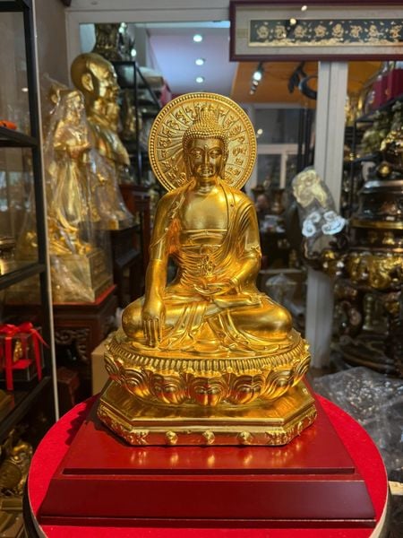 Tượng dược sư bằng đồng dát vàng 24k