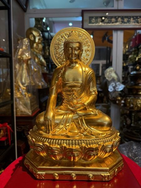 Tượng dược sư bằng đồng dát vàng 24k