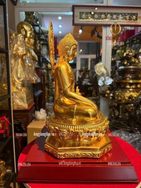 Tượng dược sư bằng đồng dát vàng 24k