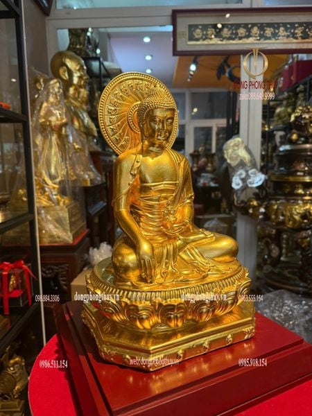 Tượng dược sư bằng đồng dát vàng 24k