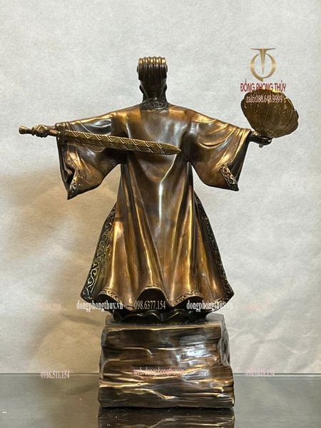Tượng gia cát lượng khổng minh bằng đồng 35cm