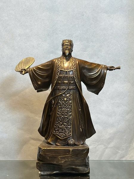 Tượng gia cát lượng khổng minh bằng đồng 35cm