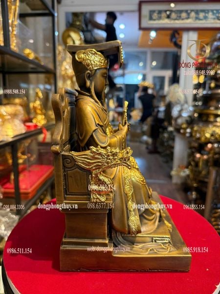 Tượng Ngọc Hoàng bằng đồng dát điểm vàng 24k