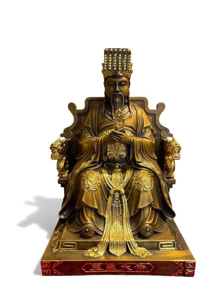 Tượng Ngọc Hoàng bằng đồng dát điểm vàng 24k