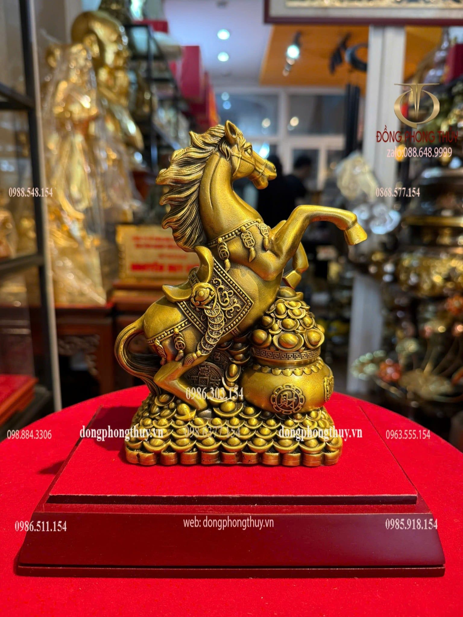 Tượng ngựa bằng đồng cao 18 ngang 11 sâu 6,7 nặng 1kg