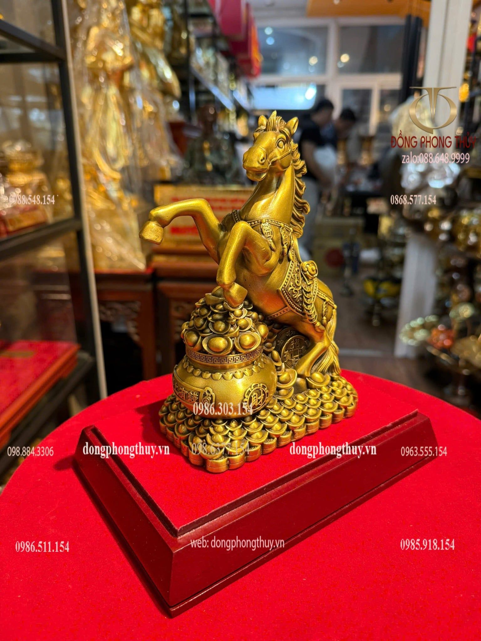 Tượng ngựa bằng đồng cao 18 ngang 11 sâu 6,7 nặng 1kg