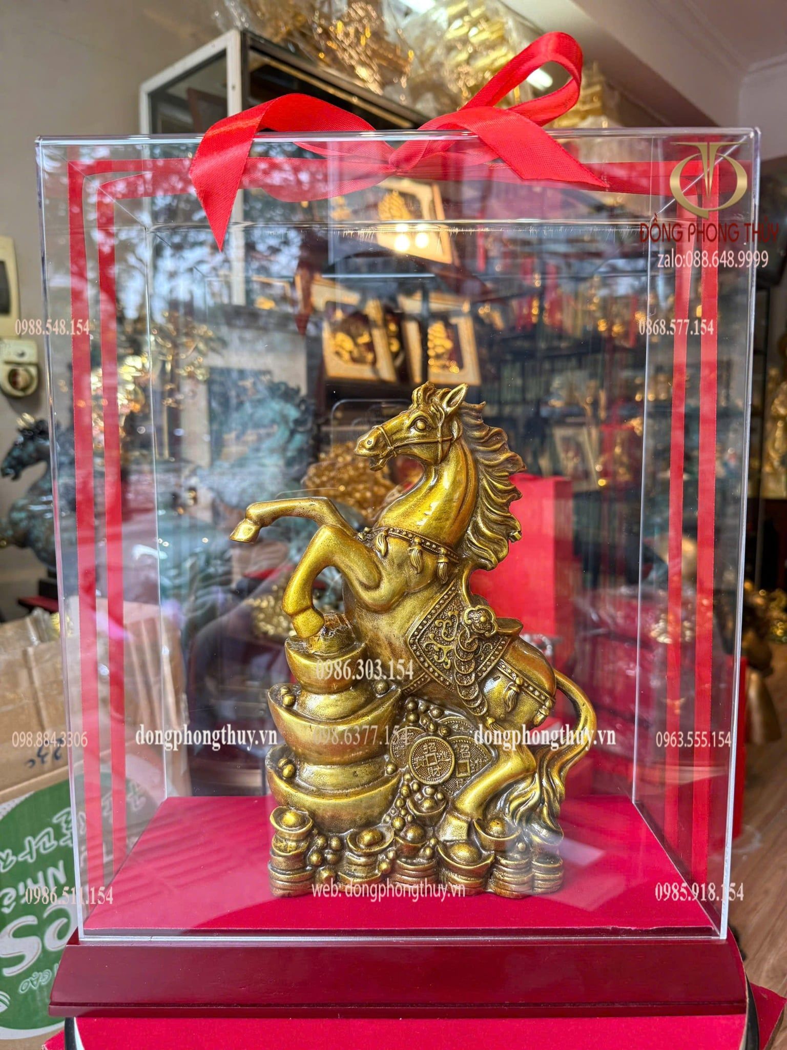 Tượng ngựa bằng đồng Cao 25 ngang 18 sâu 8 nặng 3,5kg