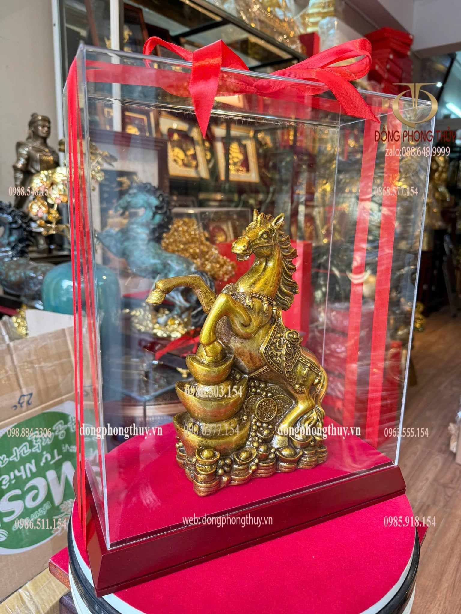 Tượng ngựa bằng đồng Cao 25 ngang 18 sâu 8 nặng 3,5kg