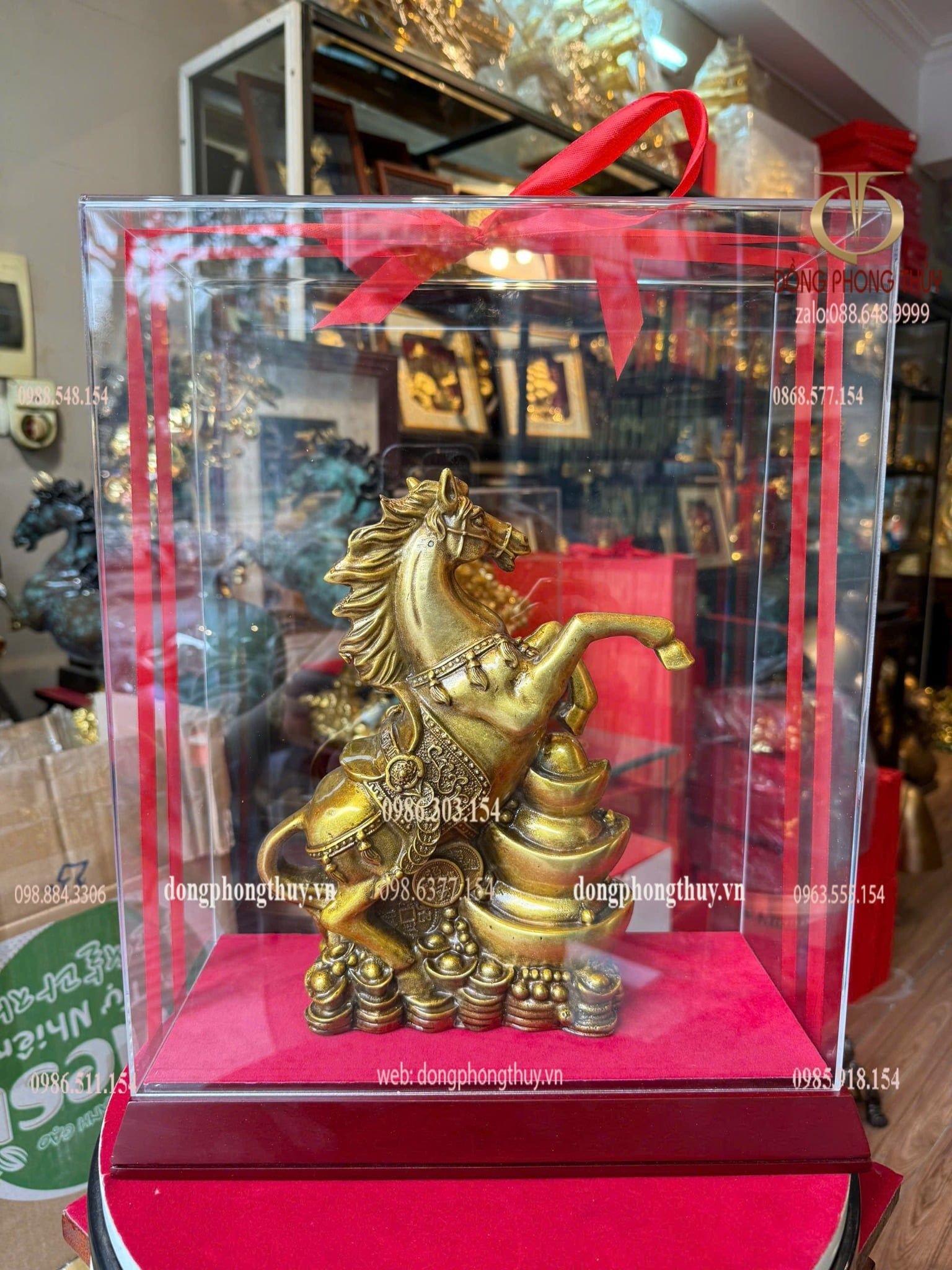 Tượng ngựa bằng đồng Cao 25 ngang 18 sâu 8 nặng 3,5kg