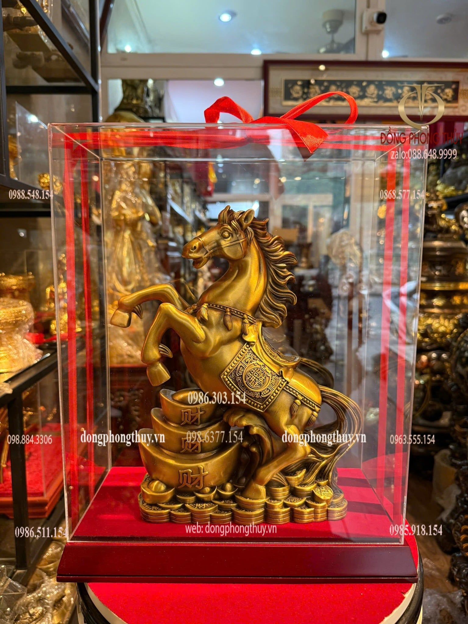 Tượng ngựa bằng đồng 28cm