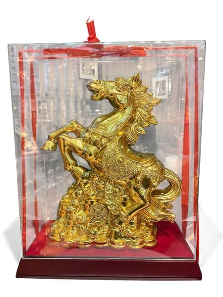 Tượng ngựa phong thủy bằng đồng dát vàng nano